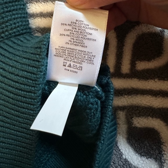 Express Womens Asymmetrical Off the Shoulder Long Sleeve Sweater Medium Teal - Picture 9 of 10